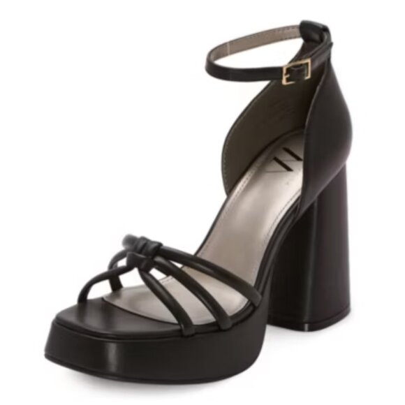 NWT Worthington Womens Ellsworth Black Block Heeled Platform Sandals Size 10M - Picture 1 of 9